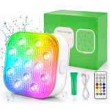 Rechargeable Magnetic Pool Light - IP68 Waterproof Underwater LED Light with Remote Control - 16 Colors 2600mAh Battery for Above Ground Inground Pools - 4 Pack