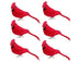 6/12Pcs Christmas Bird Clip Red Feather Artificial Birds-Red 1