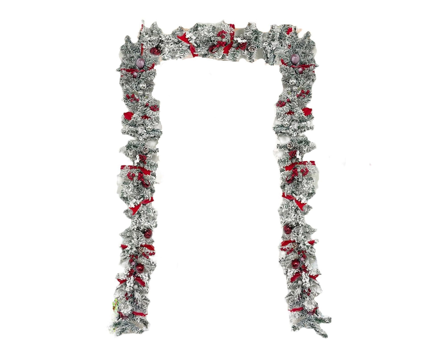 Christmas Artificial Wreath Red Bowknot Ribbon Garland-E