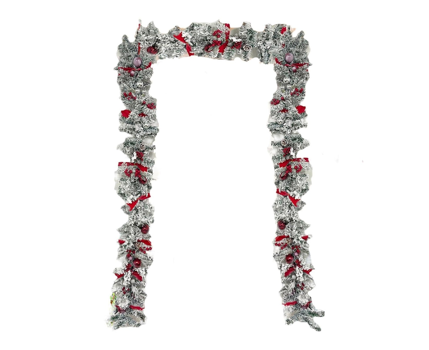 Christmas Artificial Wreath Red Bowknot Ribbon Garland-E