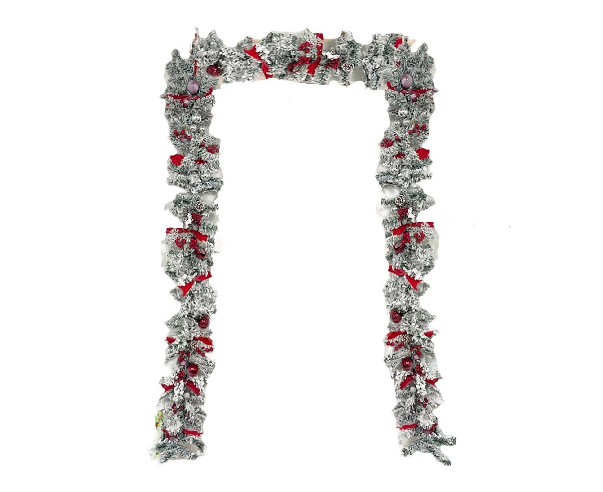 Christmas Artificial Wreath Red Bowknot Ribbon Garland-E