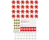 120Pcs Christmas Artificial Flower Bowknot Canes Bells-Red