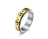 new Anxiety Fidget rings 6mm Stainless Steel Moon Star Spinner Ring for Women Men Size 512 11