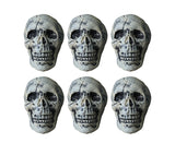 6 Pcs/Set Halloween Skull Ornament Artificial Realistic Increase Atmosphere Durable Clear Texture Skeleton Horror Halloween Skull Statue for Home-White