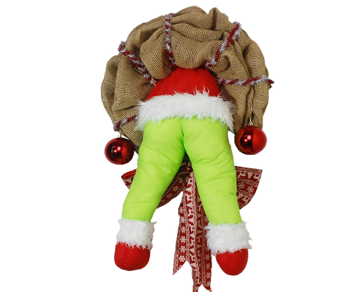 Christmas Thief Stolen Burlap Wreath Garland Home Ornament Party Decoration-40*50cm