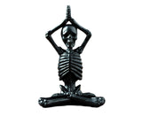 Halloween Yoga Skeleton Funny Gifts Anti-fade Collectible Horror Festival Prop Resin Crafts Ghost Festival Desktop Skeleton Figurine for Indoor-Black