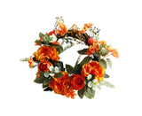 Hanging Wreath Exquisite Anti-deform Plastic Imitation Peony Flower Garland Pendant for Wedding-Dark Orange