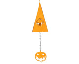 Triangle Wind Chime Festival Prop Ornament Weather-proof Heavy Duty Layout Art Craft Halloween Decor Skull Cross Bats Pumpkin Wind Chime Pendant for Yard