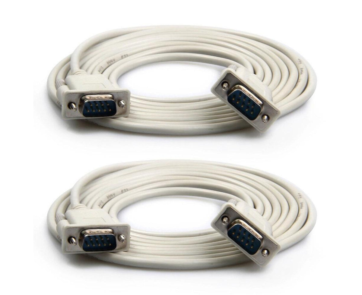 2Pcs 1.5/3/5m RS232 DB9 9Pin Serial Male to Male COM Port Data Converter Cable