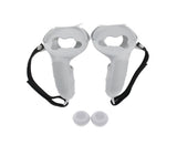 3 in 1 Anti-slip Adjustable Handle Cover Hand Strap Grip Cap Kit for Oculus Quest 2 Controller White