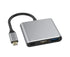 3 in 1 Portable Type-C Male to USB-C USB 3.0 4K HDMI-compatible Female Hub Adapter Cable Grey