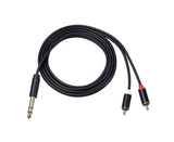 6.35mm Male to 2 RCA Male Audio Cable Copper Conductor Stereo Wire Cord for Sound Mixing Console Black