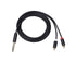 6.35mm Male to 2 RCA Male Audio Cable Copper Conductor Stereo Wire Cord for Sound Mixing Console Black