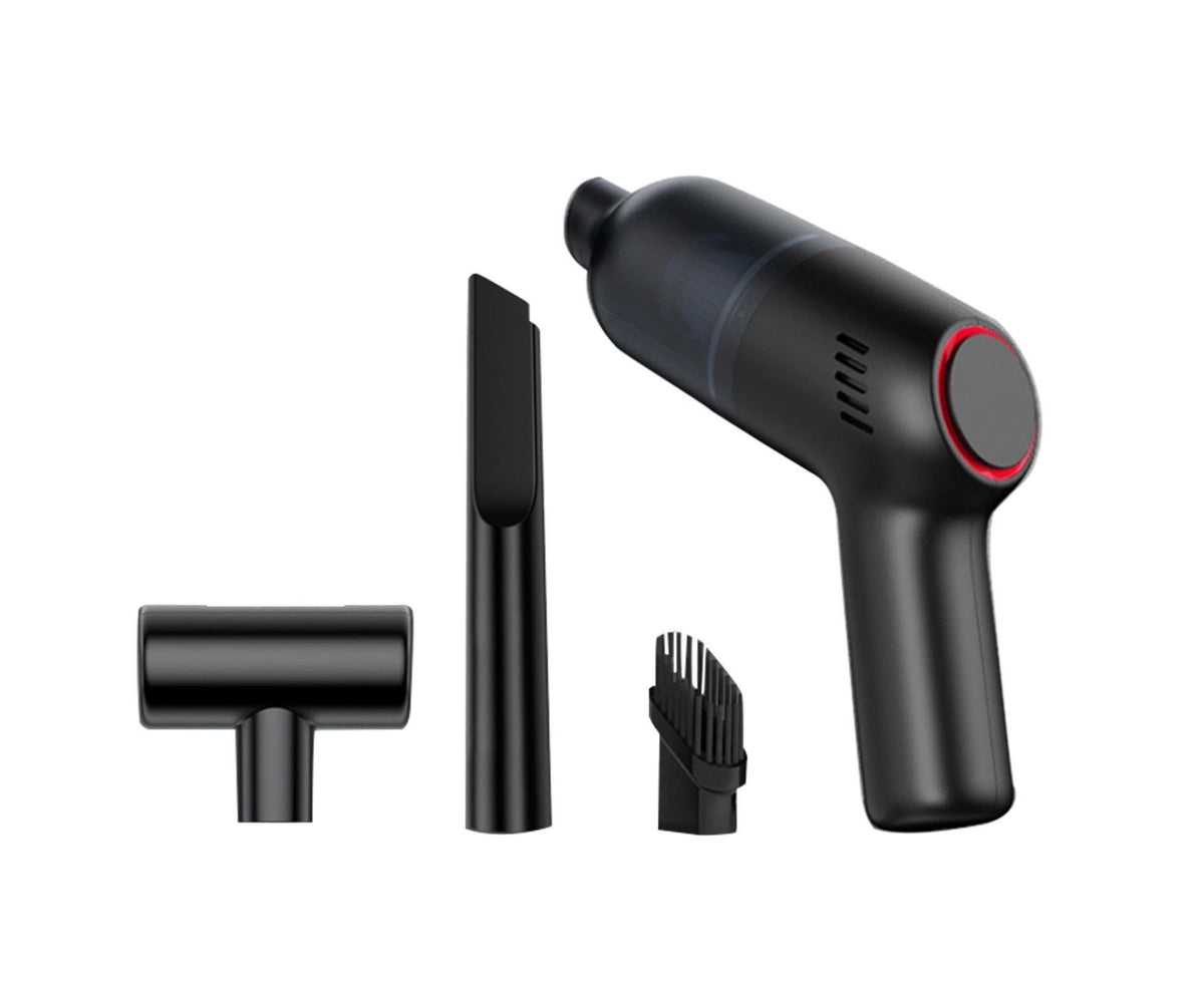 Car Vacuum Cleaner Wireless Strong Suction ABS Low Noise One Hand Operation Dust Remover for Auto Black