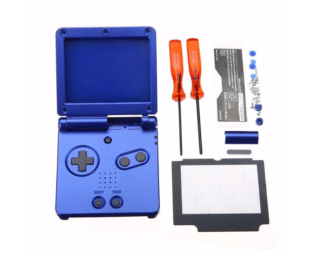 Console Housing Shell Case Screen Lens Screwdriver Kits Tool for Nintendo GBA SP Blue