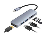 Docking Station High-speed Transmission Data Transfer Plug Play Type-C to HDMI-compatible USB Adapter Hub Dock for Office Grey