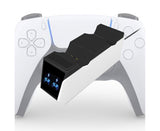 Durable Charging Stand Controller Fast Dual Charger for PlayStation 5 Gamepad Black White