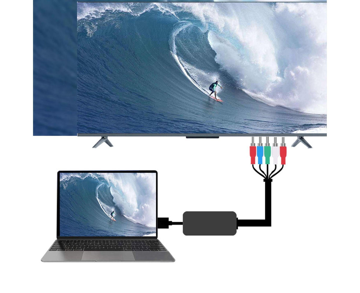 HDMI-compatible Converter No Distortion Portable Black Quick Transmission HDMI-compatible to YPBPR Converter for Projector Black