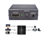 Portable 4Kx2K HDMI-compatible 1.4 Audio Splitter Extractor 5.1CH SPDIF Optical Converter