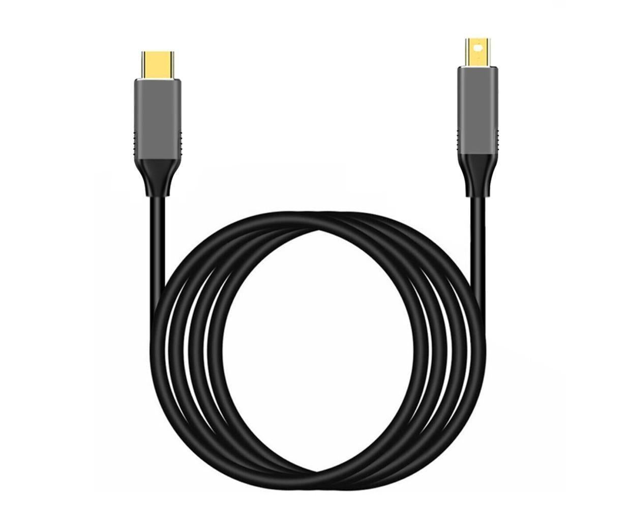 USB Type C to Mini DisplayPort DP 4K 6FT Cable Adapter Converter for MacBook Black