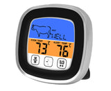 Food Cooking BBQ Thermometer Touch Screen Temperature Meter with Timer Probe-Black