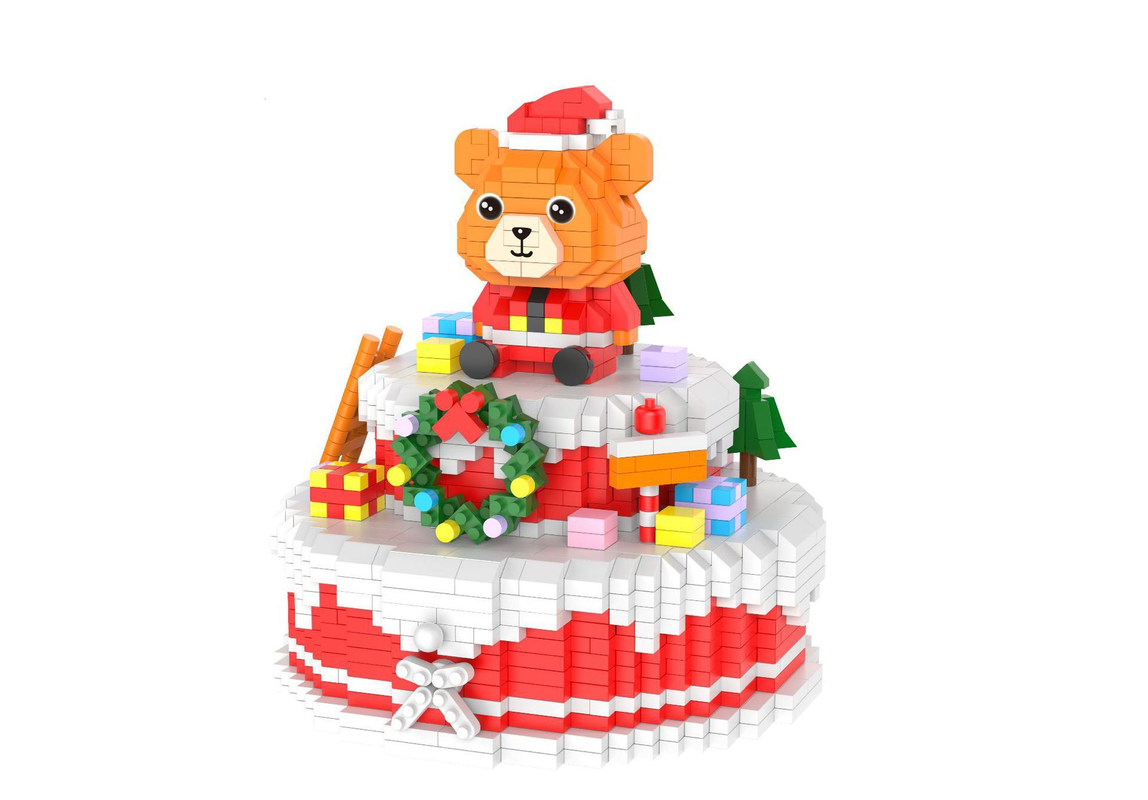 Advent Christmas Gift Box Bear Cake Set Building Blocks Christmas Gift 1526PCS