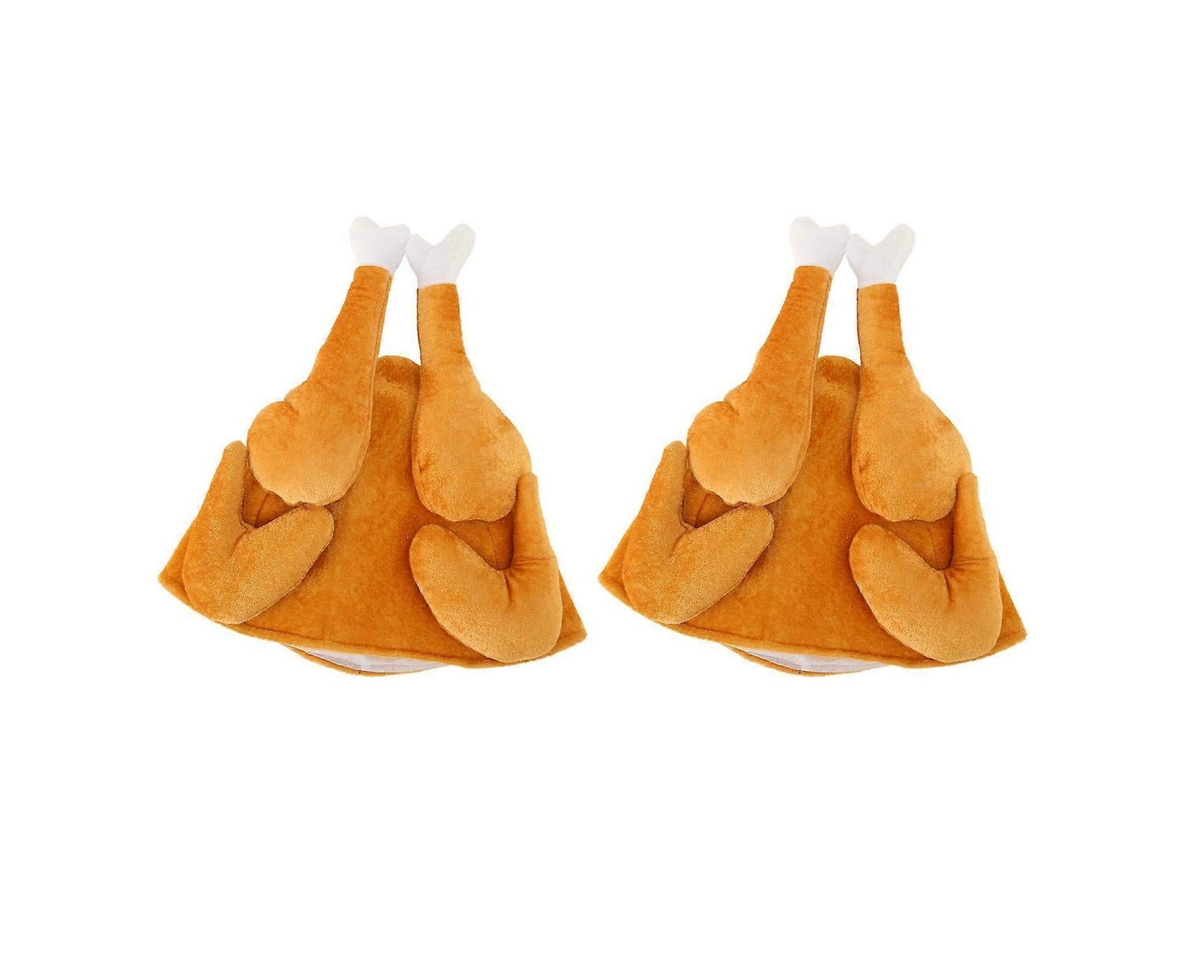 2PCS Roasted Turkey Hat Exquisite Thanksgiving Plush Turkey Hat for Halloween Costume Dress Up Party