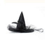 Halloween Witch Hat - Halloween Costume Witches Hats for Women attached with Roses & Feathers-Black