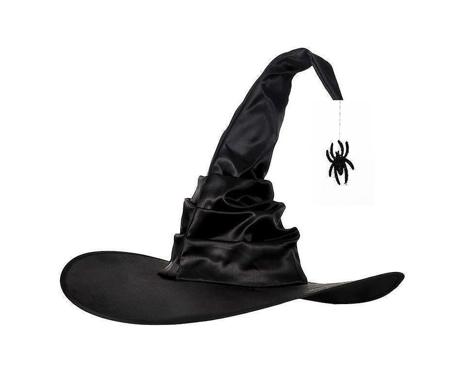 Hallowmas Halloween Pleated Witch Hat Party Witch Hat Black Witch Hat(1pcs, Black)