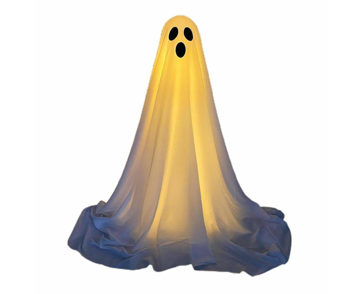 1 Pack Halloween Ghost Decorations with String Lights Outdoor Yard Front Porch Garden Decor