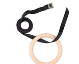 2 pcs Wood Gymnastic Rings - Olympic Gym Rings with Adjustable Straps, Heavy Duty Gym Equipment for Home Gym, Train Workout, Strength Training 28mm