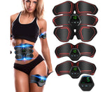 Muscle Toner Abdominal Toning Belt ABS Toner Body Muscle Trainer Wireless Portable Unisex Fitness Training Gear - Red