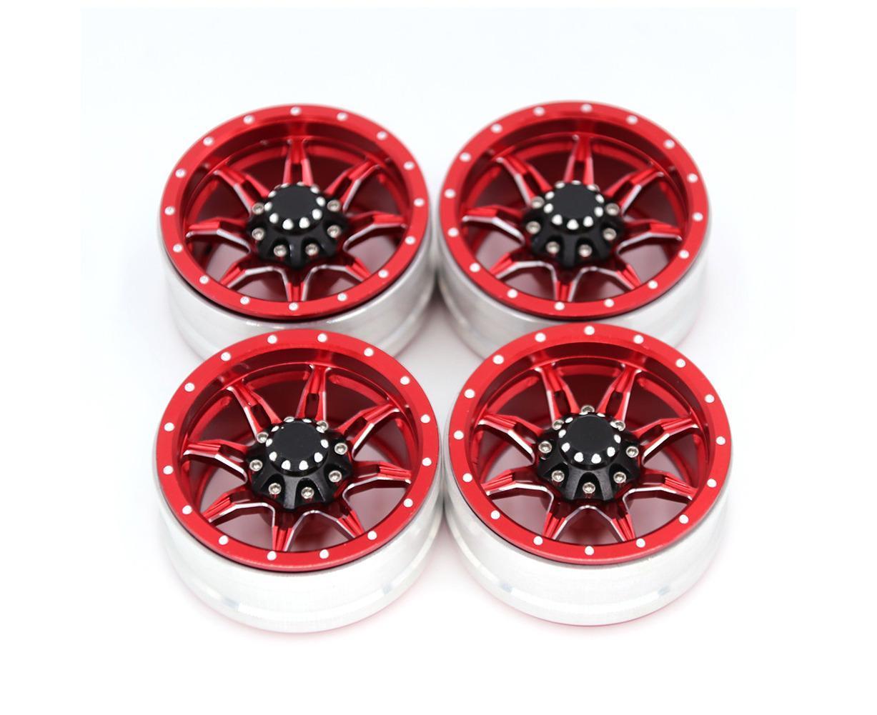 4Pcs/Set 1.9 Inch Wheel Rim Metal Parts for 1/10 Remote Crawl Car Red