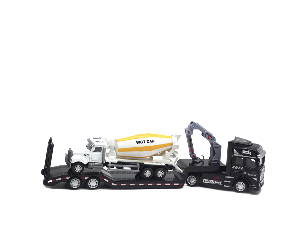 Pull-back Design Construction Trailer Model Moving Joints Detachable Head Construction Trailer Vehicle Model for Boy and Girls