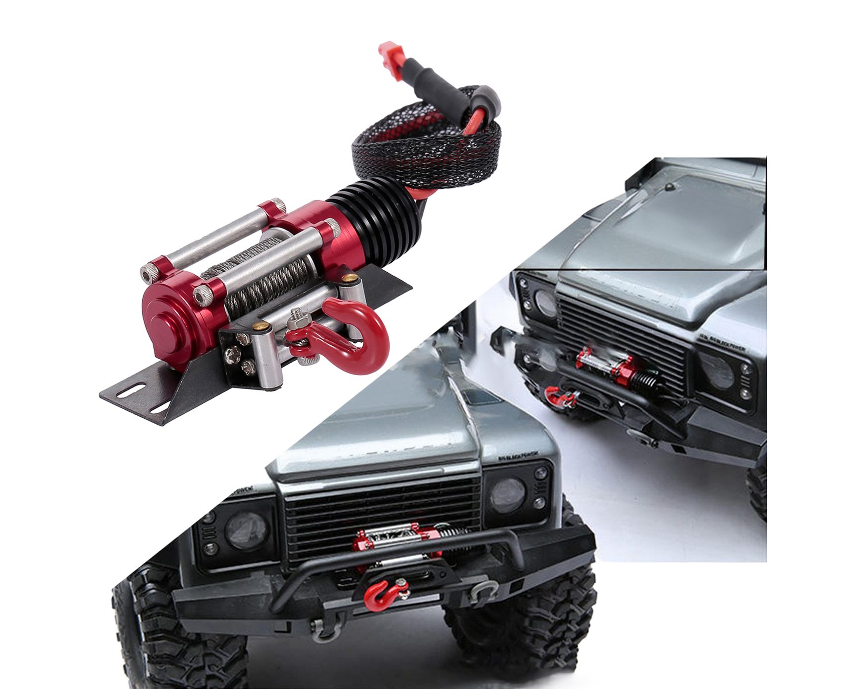 RC Car Winch Practical Durable Lightweight Creative Portable Replacement Metal 1/10 RC Car Automatic Crawler Winch Set