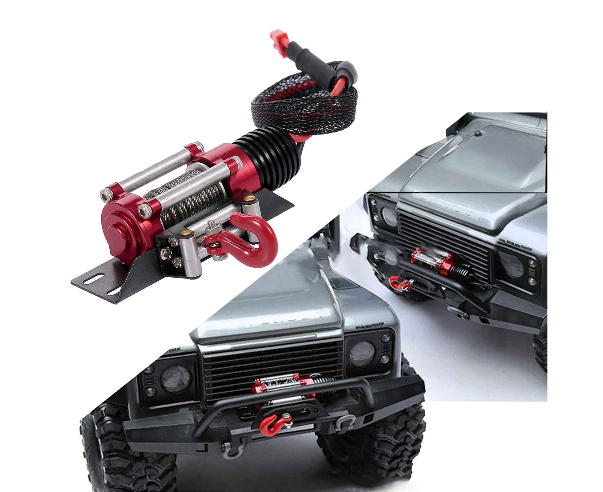 RC Car Winch Practical Durable Lightweight Creative Portable Replacement Metal 1/10 RC Car Automatic Crawler Winch Set