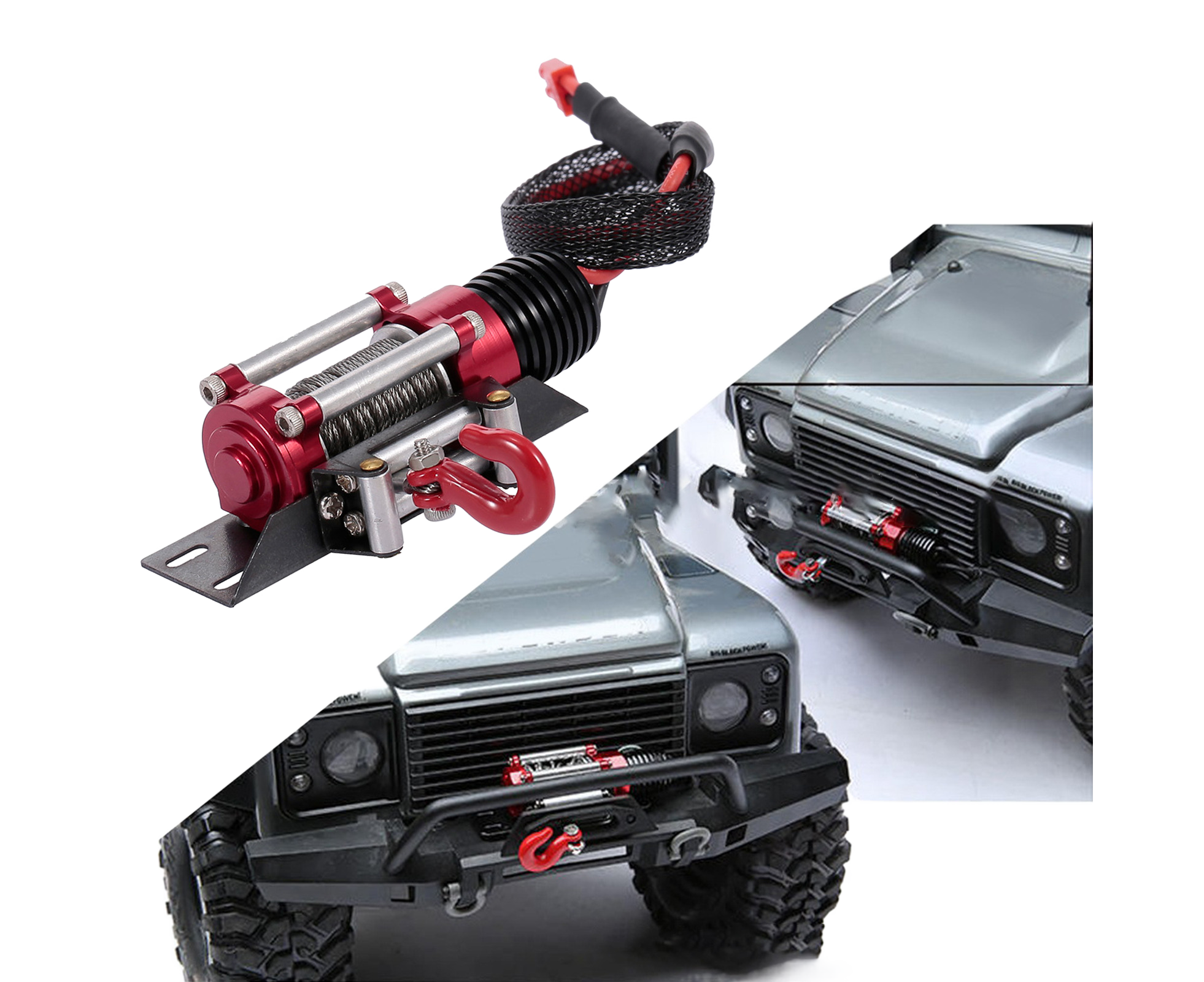 RC Car Winch Practical Durable Lightweight Creative Portable Replacement Metal 1/10 RC Car Automatic Crawler Winch Set