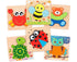 Wooden Jigsaw Puzzle Set, 6 Pack Animal Shape Color Montessori Toy, Fine Motor Skill Early Learning Gift