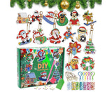 15Pcs Christmas Dot Drill Decorative Painting Keychain Decor DIY Crystal Key Ring Pendant Gift