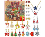 Christmas Necklace Stud Earrings Countdown Calendar