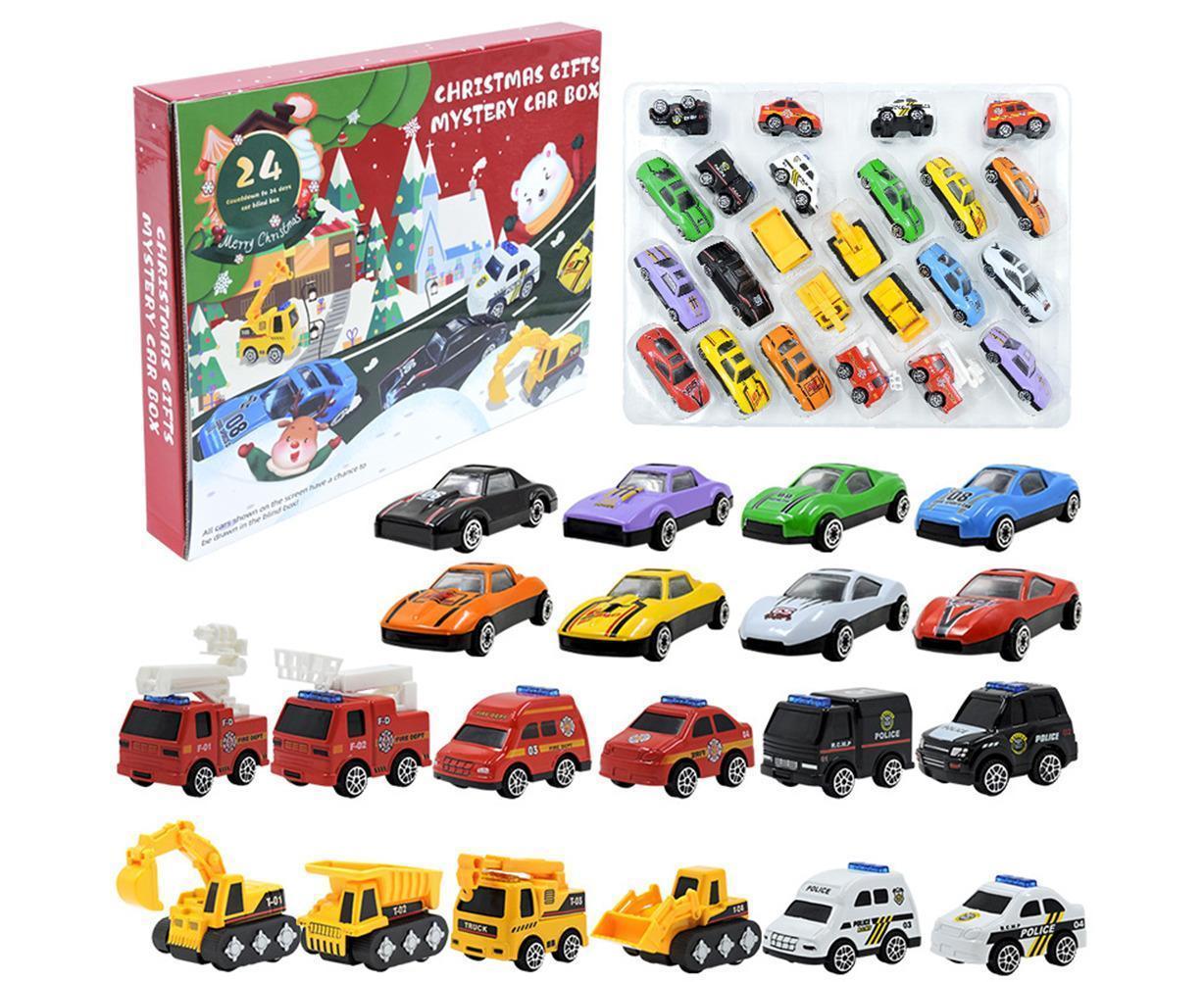 Christmas Advent Calendar 24 Days Countdown Calendar Toys Pull Back Cars Vehicles for Boy and Girls Party Favors Christmas Gift