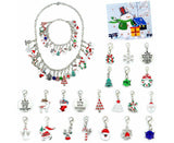 24Pcs Xmas Advent Calendar Christmas Countdown Calendar DIY Charm Bracelet Making Kit Gift
