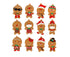 12Pcs Gingerbread Man Christmas Tree Hanging Pendants Cute Christmas Party Ornaments
