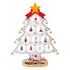 Funny Desktop Wooden Christmas Tree Decor Set with 10 Mini Ornaments - White