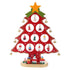 Funny Desktop Wooden Christmas Tree Decor Set with 10 Mini Ornaments - Red