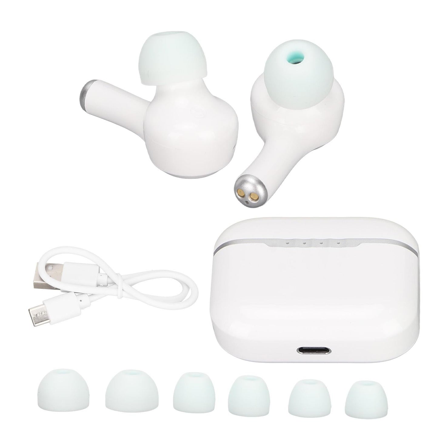 Translator Earbuds Bluetooth 5.2 Supports 84 Languages 5 Modes Noise Canceling Wireless Translator Earbuds White
