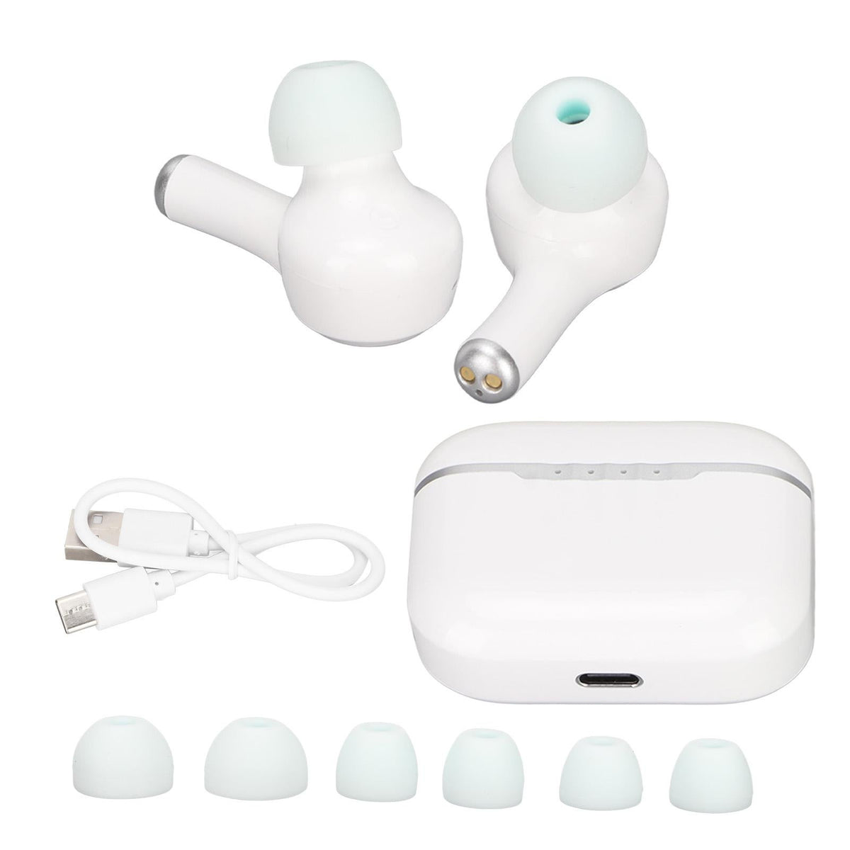 Translator Earbuds Bluetooth 5.2 Supports 84 Languages 5 Modes Noise Canceling Wireless Translator Earbuds White