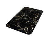 Floor Mat Anti-slip Water Absorbent Polyester Rectangular Door Carpet Cushion for Daily Use-Black 50*80cm