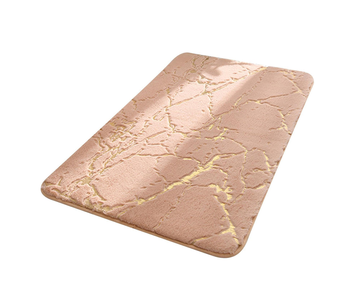 Floor Mat Anti-slip Water Absorbent Polyester Rectangular Door Carpet Cushion for Daily Use-Camel 50*80cm