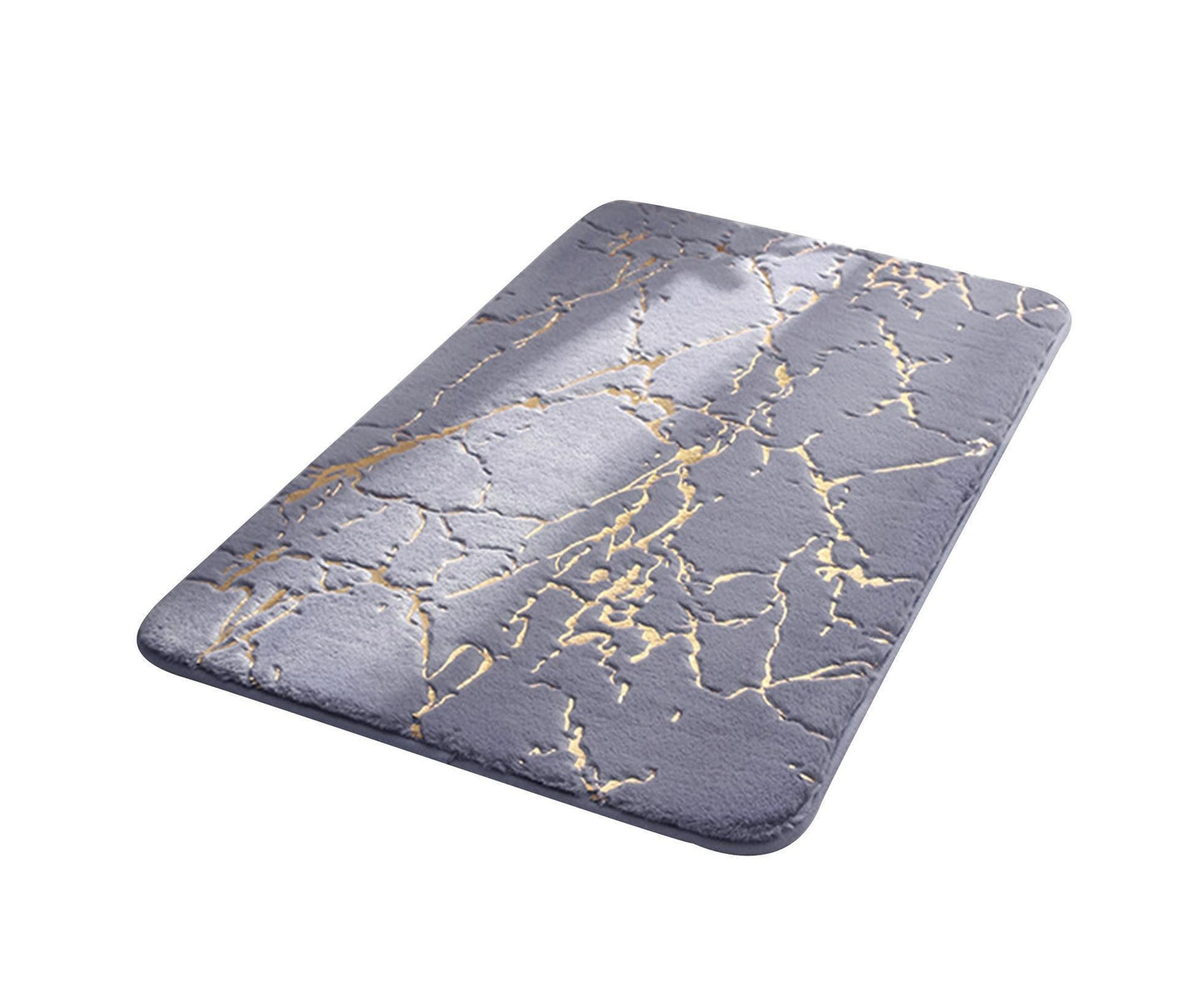 Floor Mat Anti-slip Water Absorbent Polyester Rectangular Door Carpet Cushion for Daily Use-Grey 50*80cm